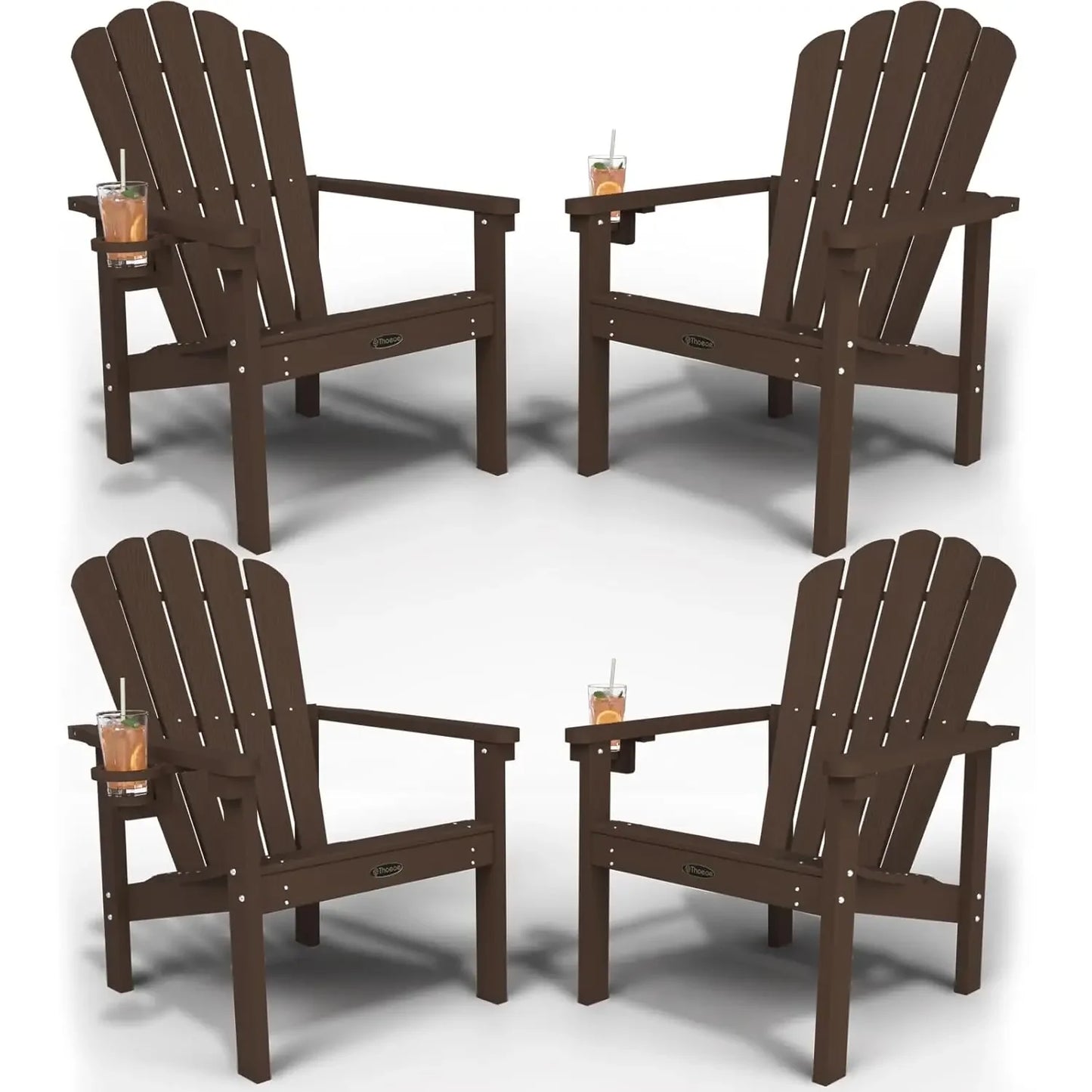 Stackable Adirondack Chair Set of 4, HDPE All-Weather Adirondack Chairs - Durable and Space Saving, Plastic Outdoor, Customized
