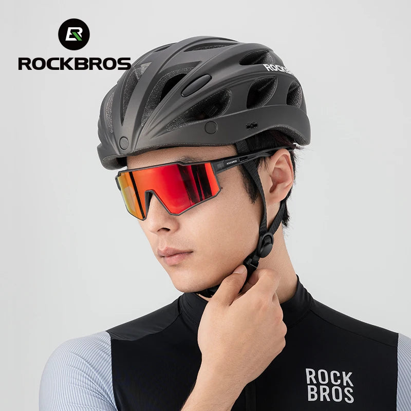 ROCKBROS Cycling Helmet High Strength Lightweight Breathable Helmet With Goggles Safety Head Protection Men MTB Road Bike Helmet