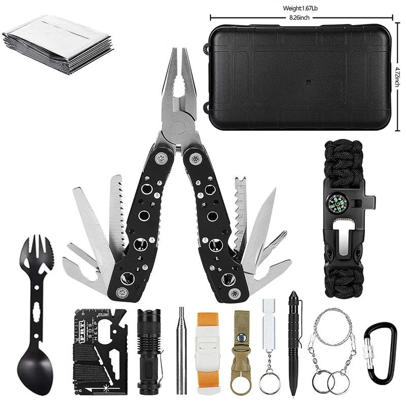 Portable Survival First Aid Kit Professional Outdoor Gear Emergency Set Wilderness Camping Hiking Defense Equipment
