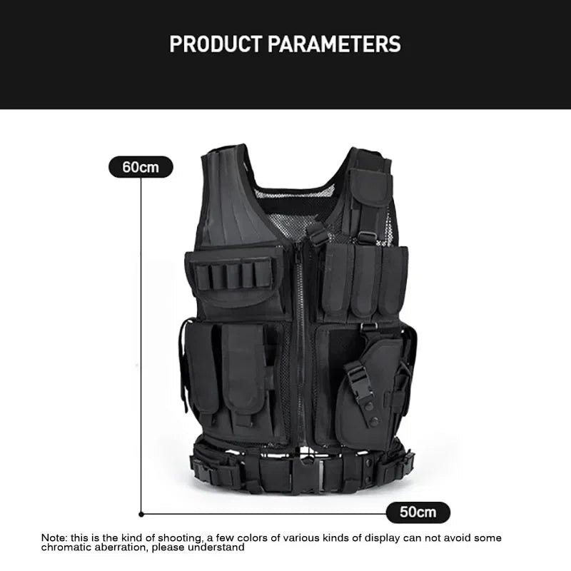 Molle Tactical Vest Adjustable For Security Airsoft CS War Games