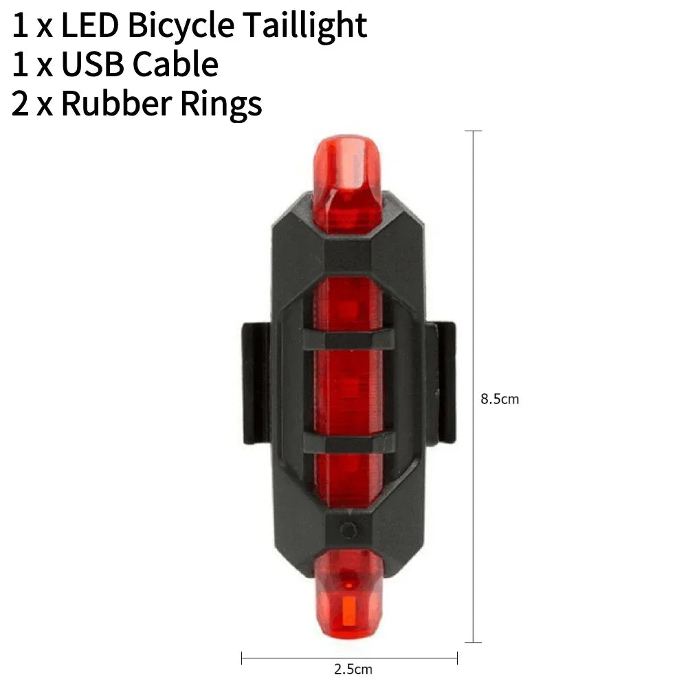 Bicycle Front & Rear Light Set Bicycle Head Light IPX4 Waterproof Bike LED Flashlight USB Rechargeable Cycling Accessories