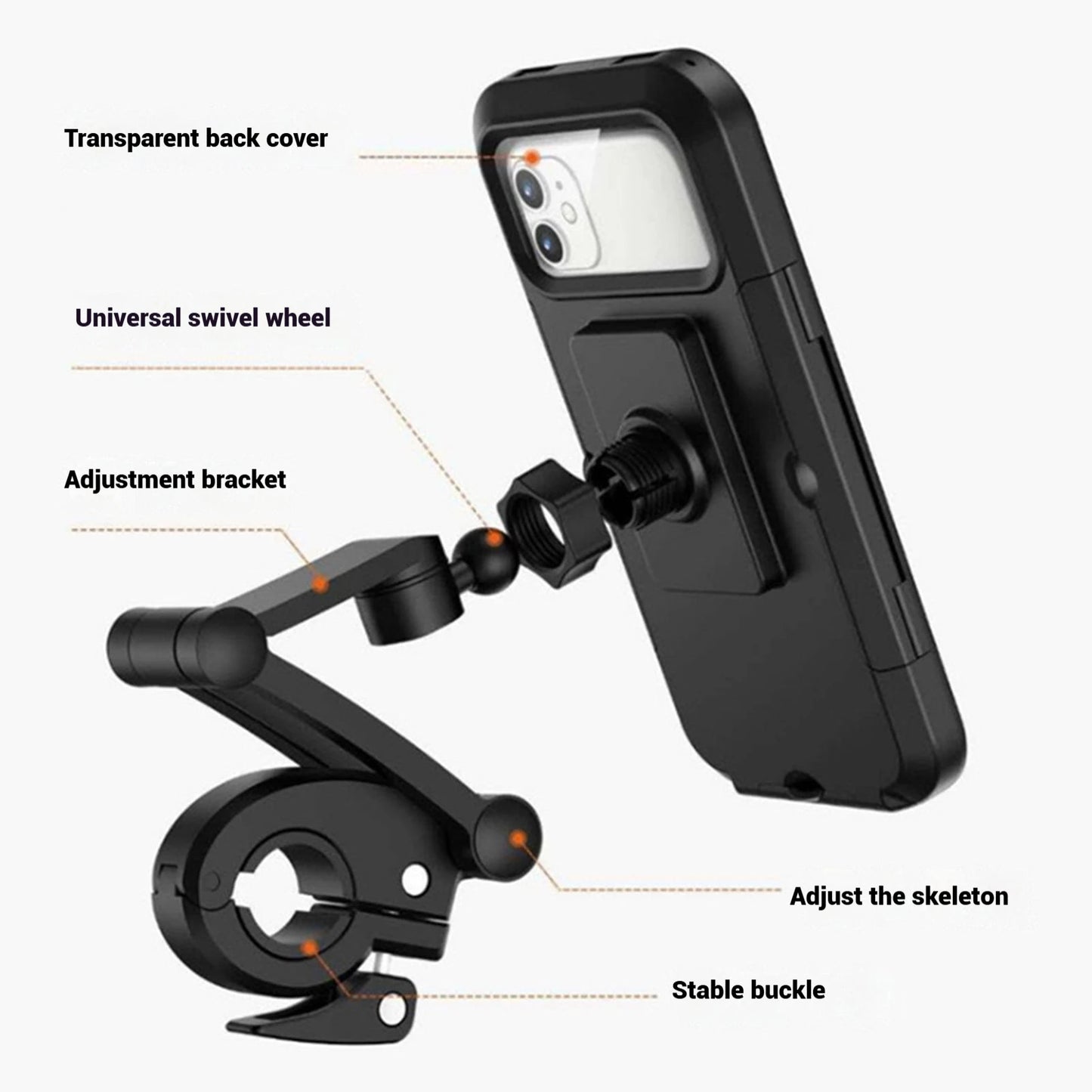 Waterproof MagSafe Phone Mount for Motorcycle Bike Electric Scooter with Universal Holder and Navigation Case