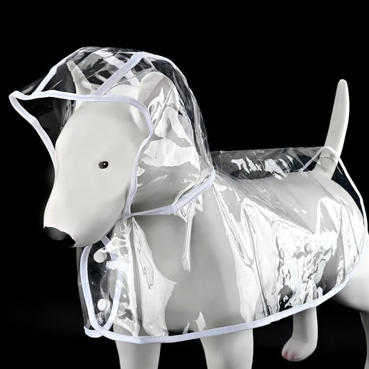 Transparent Waterproof Hooded Dog Raincoat Soft PVC Puppy Poncho Transparent Fashion Pet Coat Corgi Dog Coat Dog Clothing