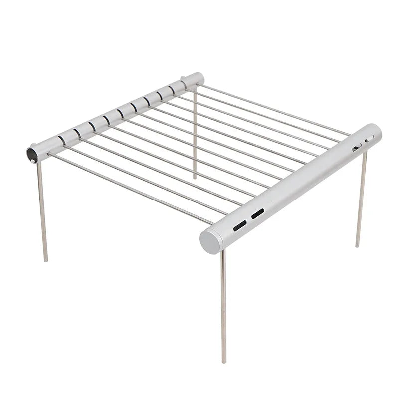 Portable Foldable Stainless Steel Camping Grill Rack Collapsible Outdoor Campfire Grill for Backpacking Hiking