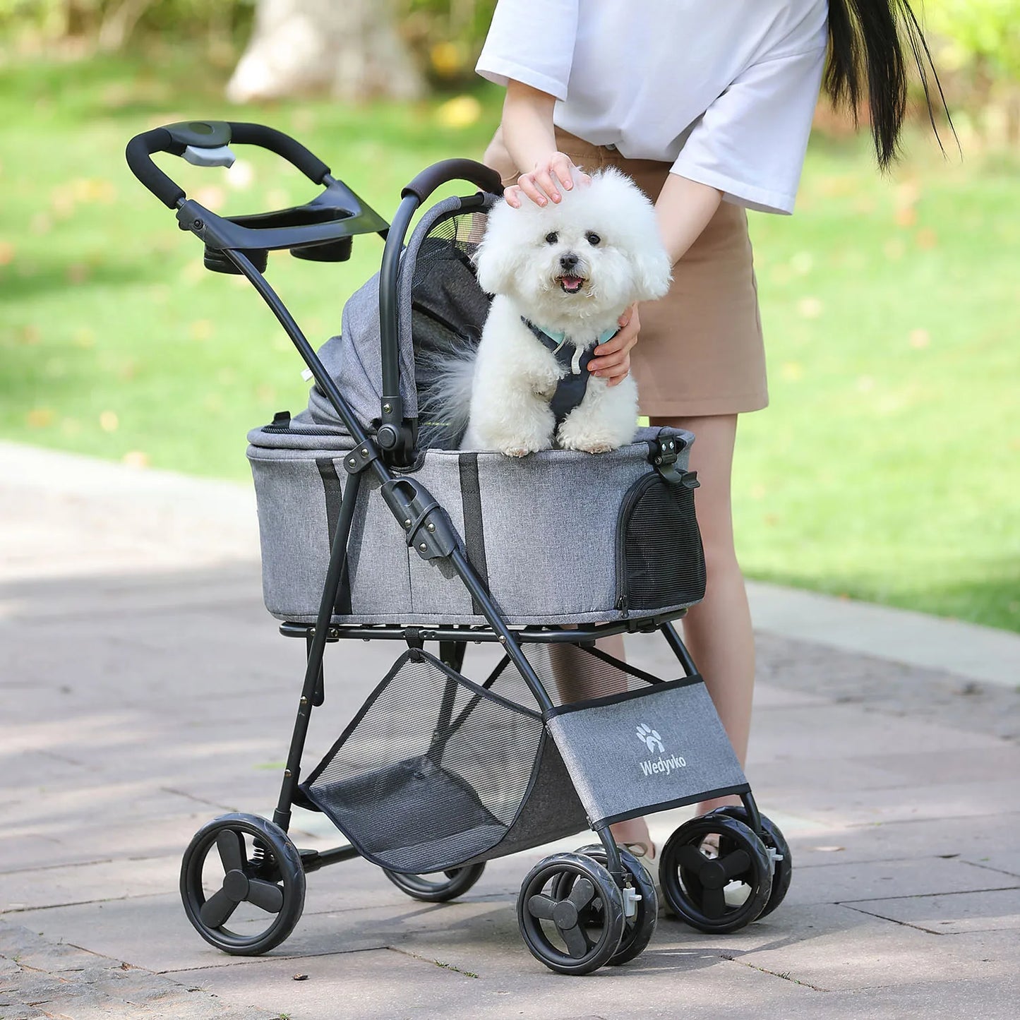3-In-1 Pet Stroller With Removable Carrier All-Terrain Waterproof