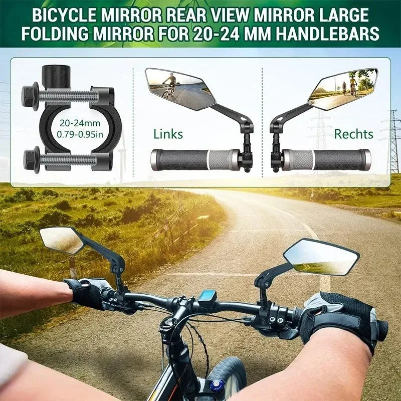 Rear View Mirror Reflector Adjustable Rotatable Handlebar Mirror Clear Rearview Electric Scooter Cycling Bicycle Accessory