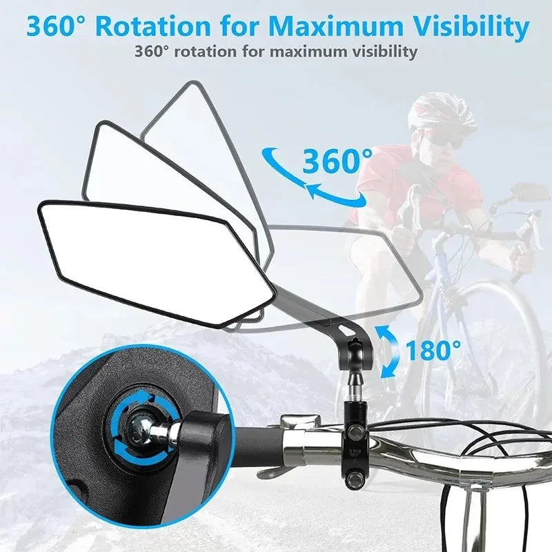Rear View Mirror Reflector Adjustable Rotatable Handlebar Mirror Clear Rearview Electric Scooter Cycling Bicycle Accessory