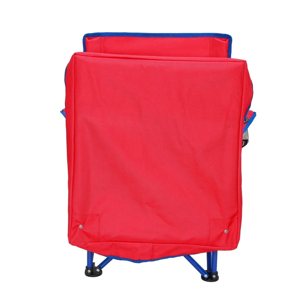 Kids Canopy Camp Chair with Safety Lock Portable Foldable Child Seat with Cup Holder Adjustable Canopy Outdoor Beach Backyard