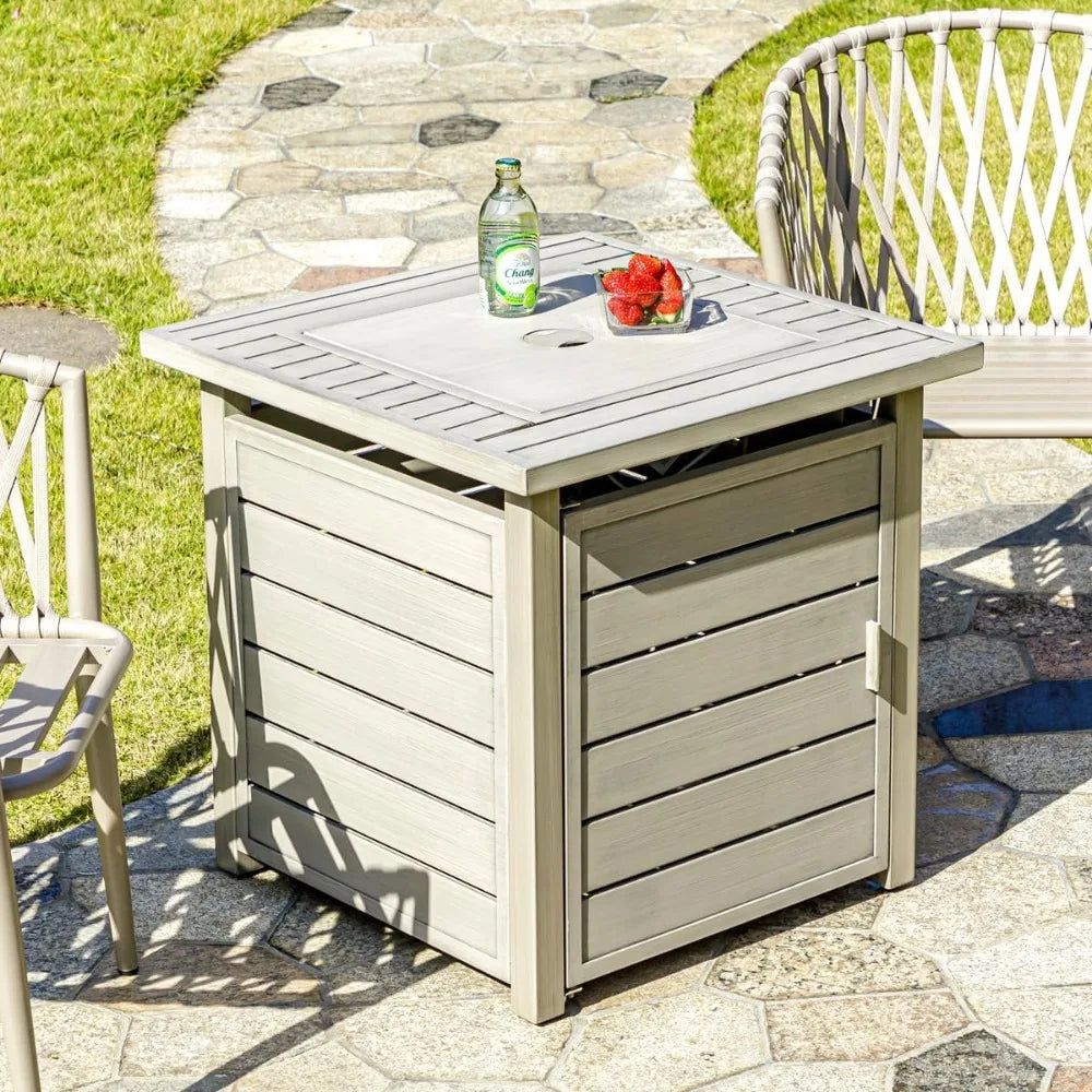 Sxyayi Propane Fire Pit Table Lid Lava Rock 50000 BTU