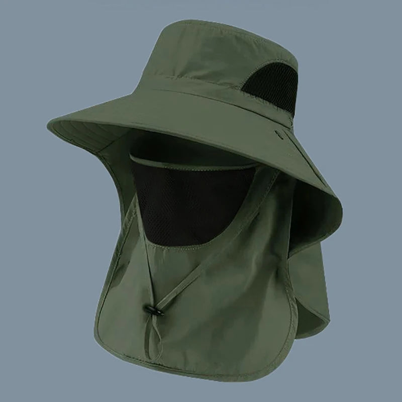 Summer Sun Hats Outdoor Fishing Hats Men's And Women's Camping Visors Bucket Hats Neck Flap Bucket Hats