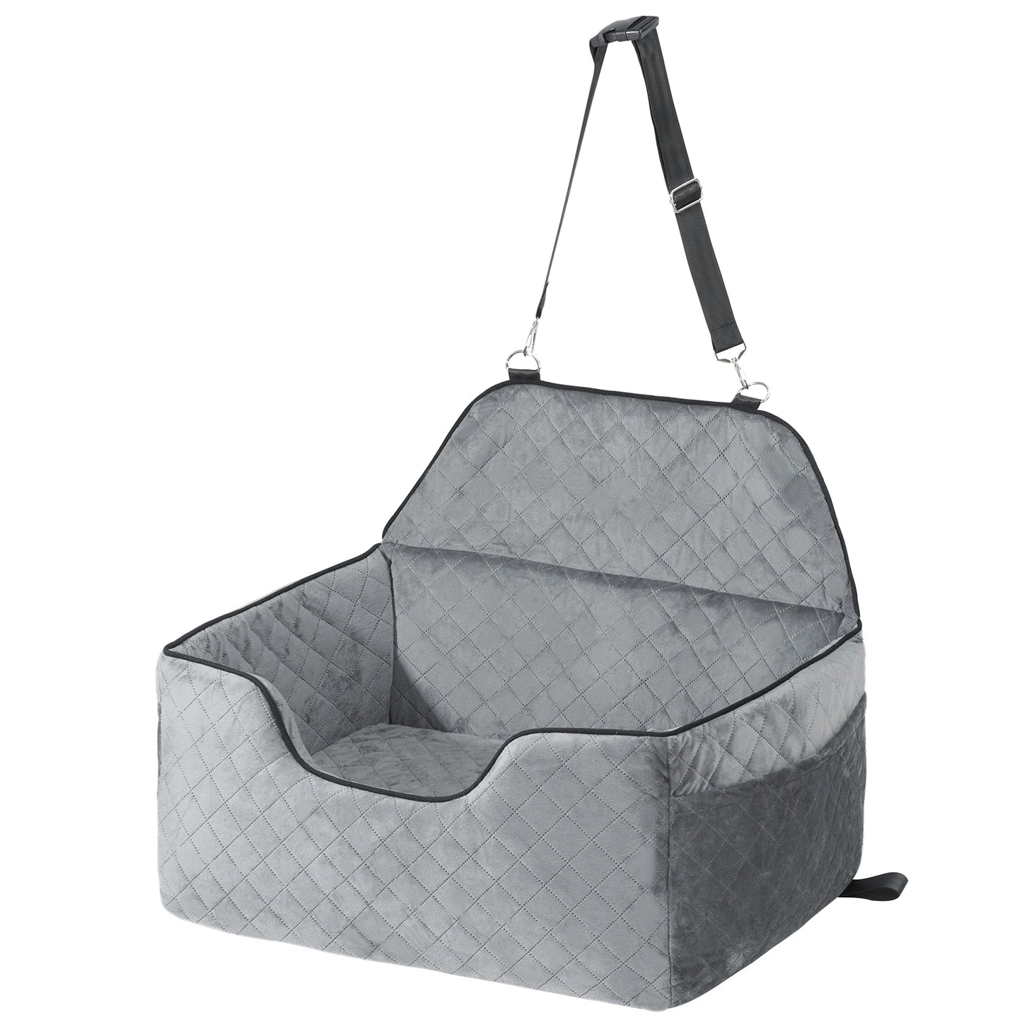 SucceBuy Dog Car Seat Dog Booster Seat for Car with A Storage Pocket Sponge Filling Car Bed for Medium Large Dog up to 55 lbs