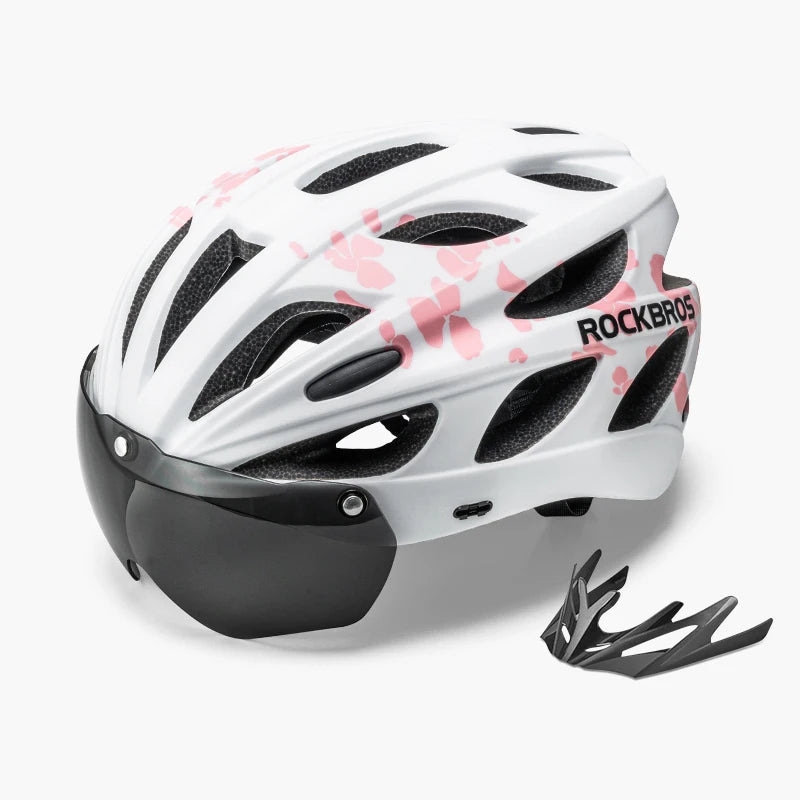 ROCKBROS Cycling Helmet High Strength Lightweight Breathable Helmet With Goggles Safety Head Protection Men MTB Road Bike Helmet