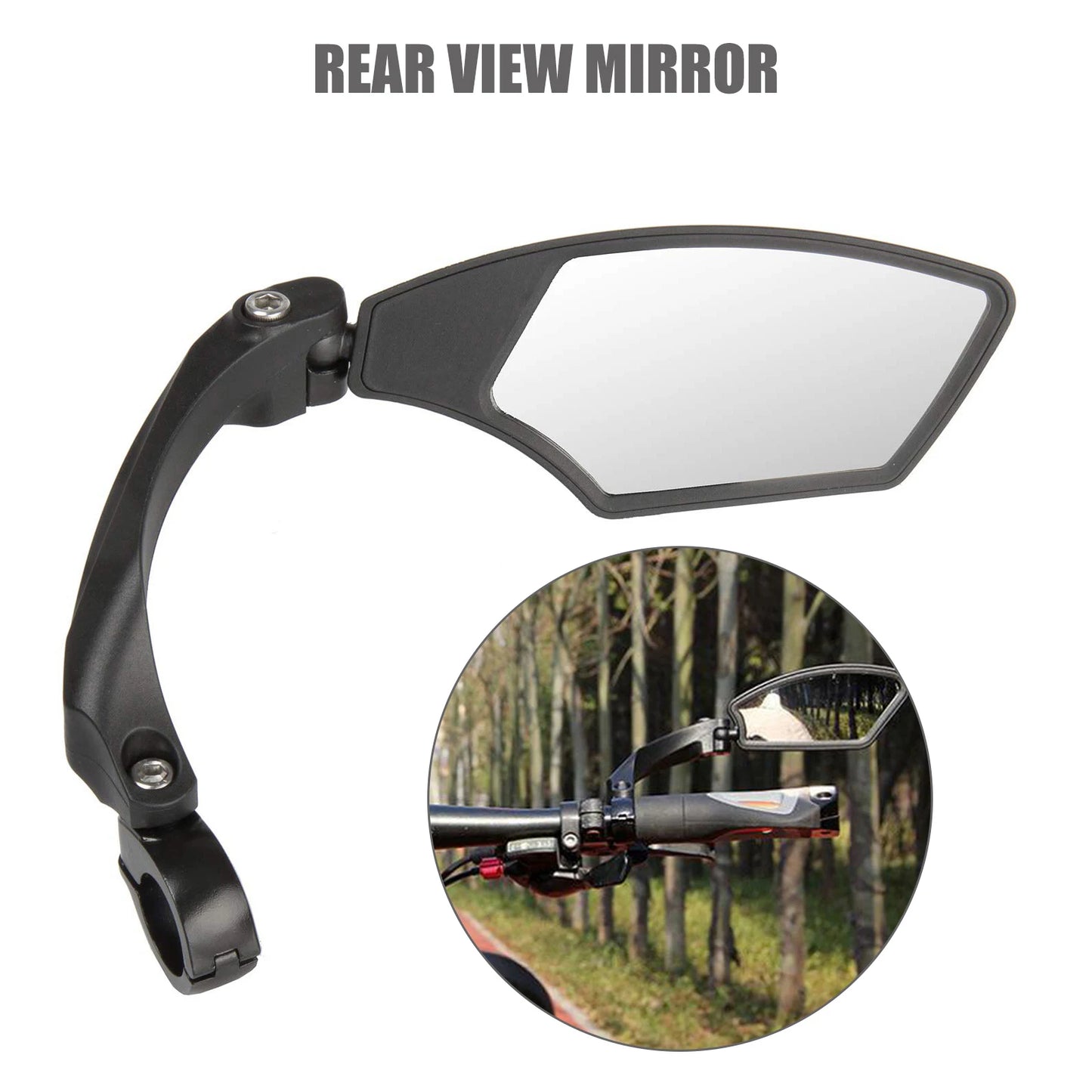 Bicycle Rearview Mirror Right/Left Wide Range Rearview Mirror HD Glass Lens Adjustable Angle Reflector Cycling Wide Range Mirror