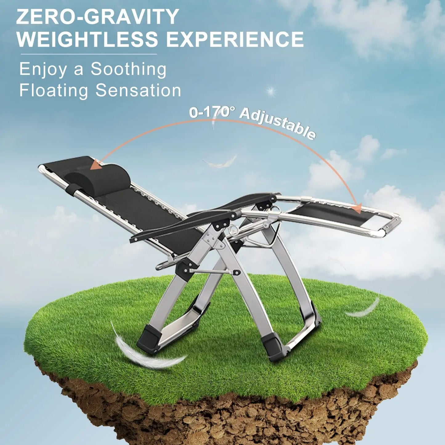 Zero Gravity Chair,Premium Outdoor Lawn Folding Lounge Chairs,Sturdy Adjustable Reclining Patio Chairs with, Customized