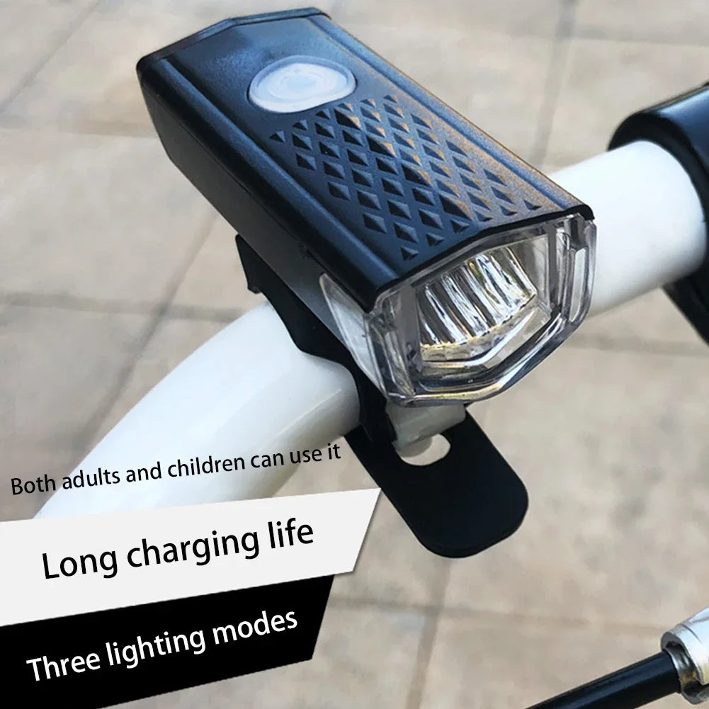 Bicycle Front & Rear Light Set Bicycle Head Light IPX4 Waterproof Bike LED Flashlight USB Rechargeable Cycling Accessories