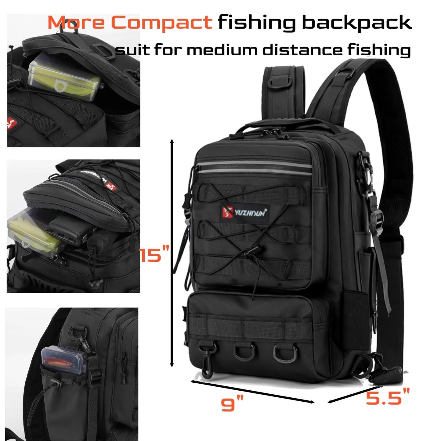 Lure bag multi-functional backpack large capacity wear-resistant waterproof hanging position rich outdoor equipment fishing bag