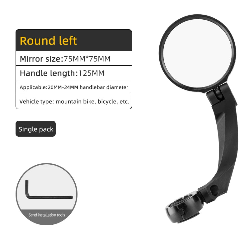 ROCKBROS Bike Mirror Handlebar Rear View Mirror Adjustable Wide Range Back Sight Reflector Cycling Mirrors Bicycle Accessories