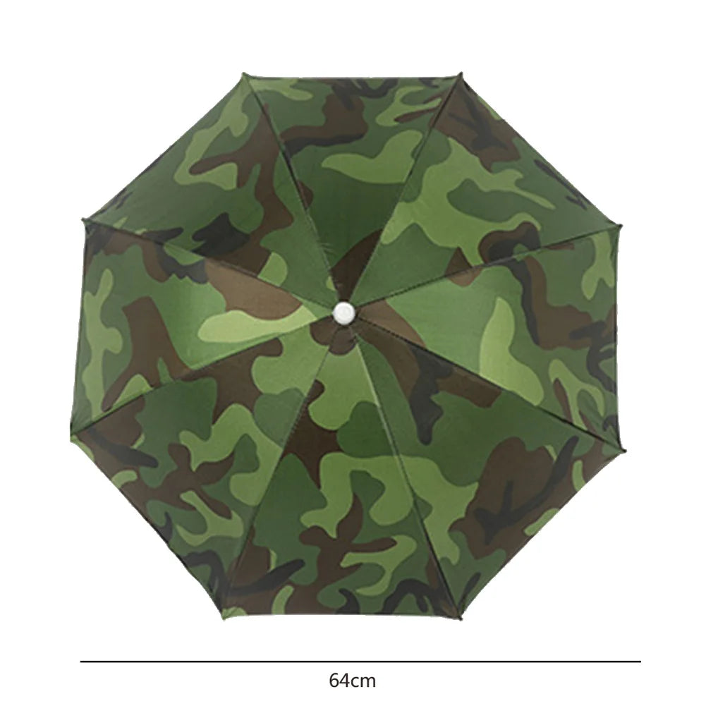 55/69/77/95cm Outdoor Fishing Caps Rain Umbrella Hat Foldable Fishing Sunshade Headwear Cap Waterproof Camping Beach Fishing Hat