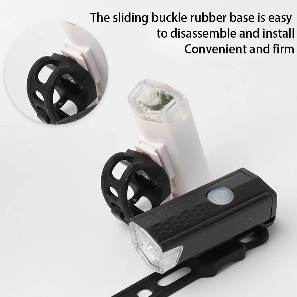 Bicycle Front & Rear Light Set Bicycle Head Light IPX4 Waterproof Bike LED Flashlight USB Rechargeable Cycling Accessories