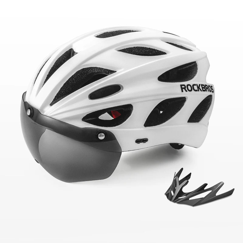 ROCKBROS Cycling Helmet High Strength Lightweight Breathable Helmet With Goggles Safety Head Protection Men MTB Road Bike Helmet