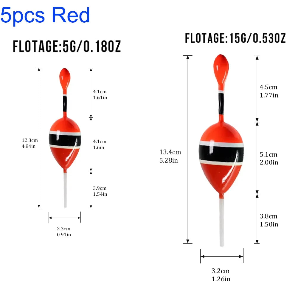 5pcs Fishing Float Slip Bobbers Balsa Wood Fishing Buoys 5g 15g Floatage Freshwater Sea Fishing Floats Bobber For Carp