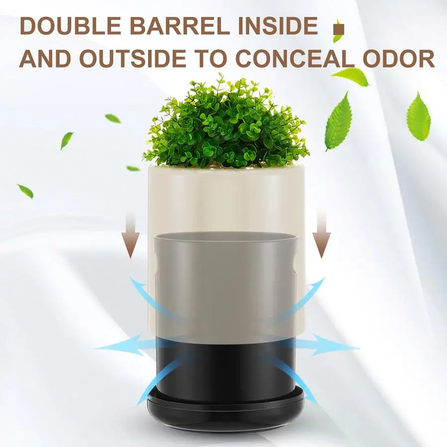Poop Trash Can Outside 13 L 3. 4 Gal Dog Waste Trash Can with Lid, PlantStyled, DoubleLayer Design, Outdoor Garbage Container fo