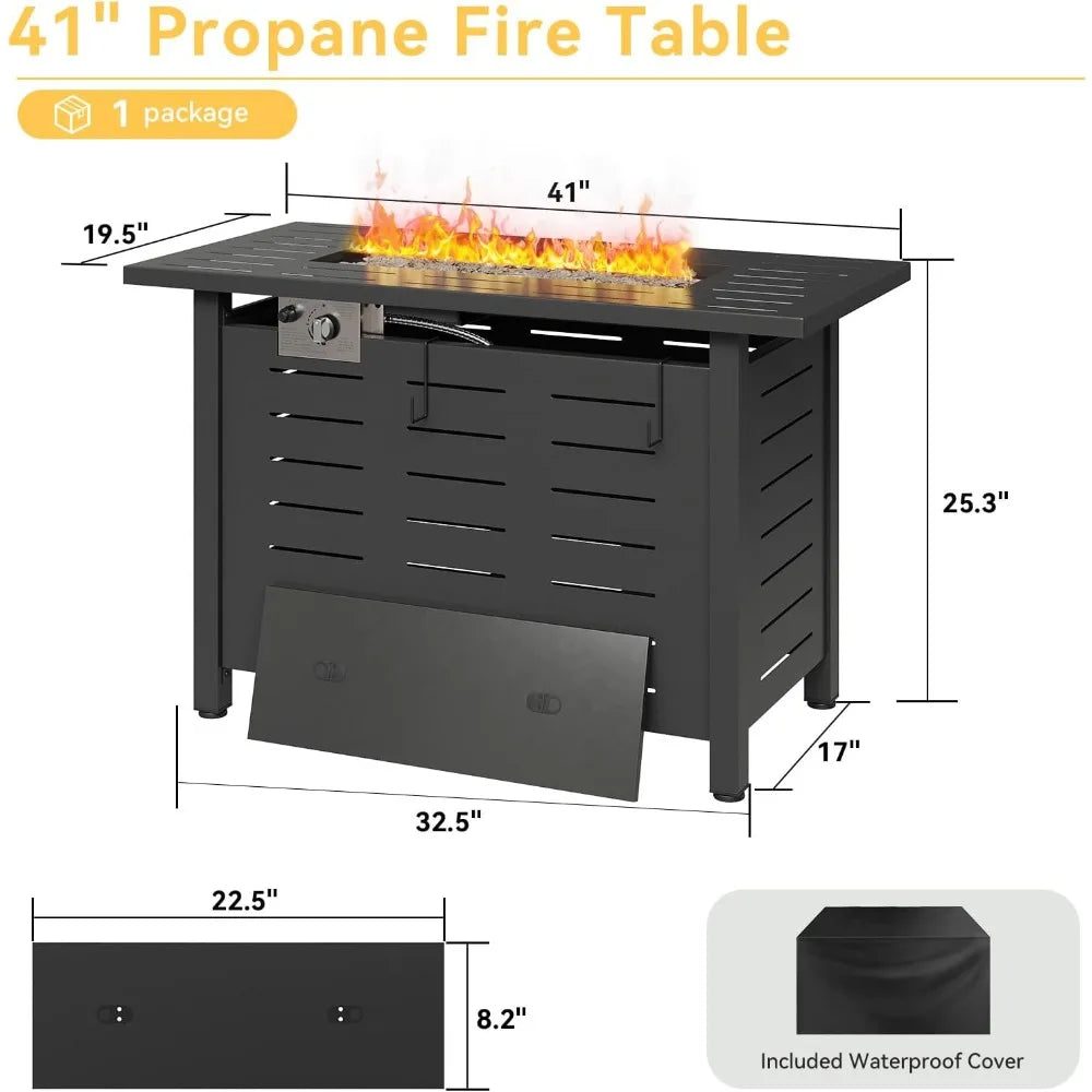 Propane Gas Fire Pit Table 50,000 BTU Outdoor
