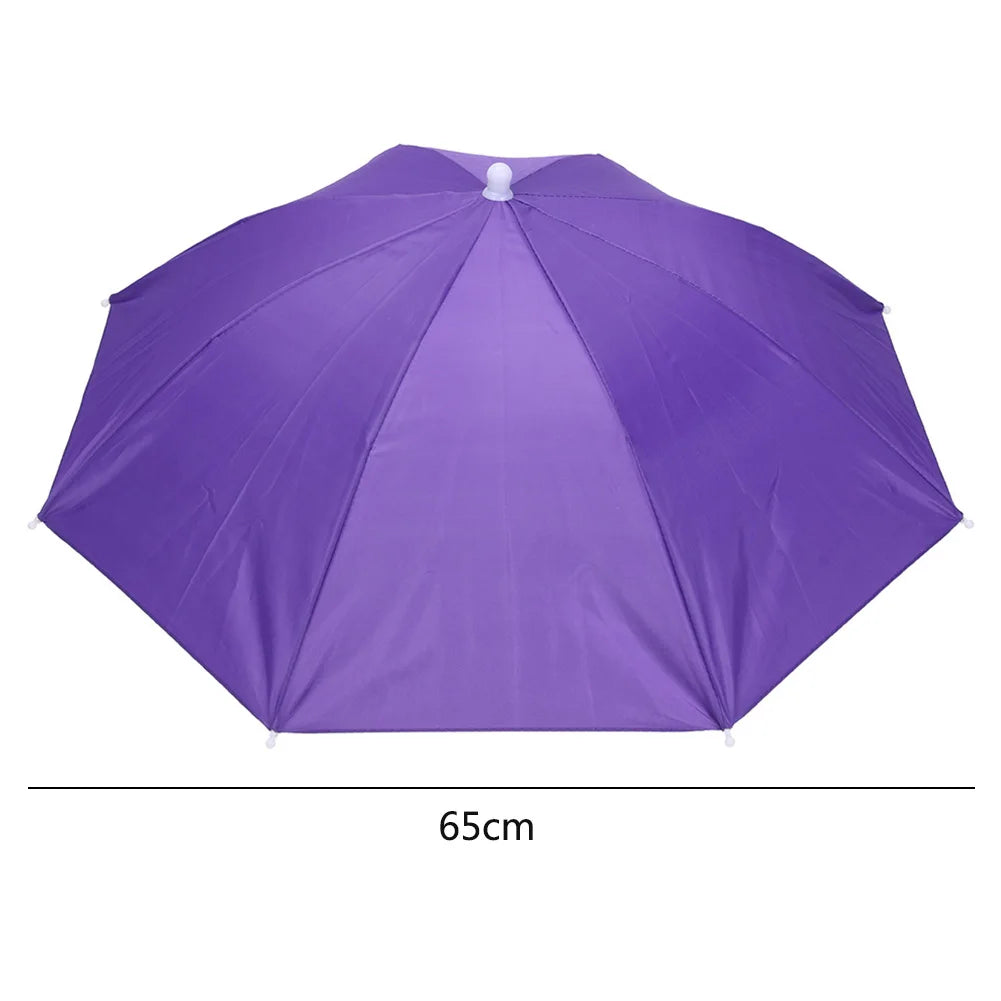 55/69/77/95cm Outdoor Fishing Caps Rain Umbrella Hat Foldable Fishing Sunshade Headwear Cap Waterproof Camping Beach Fishing Hat