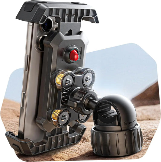 Anti-Vibration Motorcycle Bicycle Phone Mount Holder for iPhone Samsung Google Pixel Scooter Ebike Accessories Black