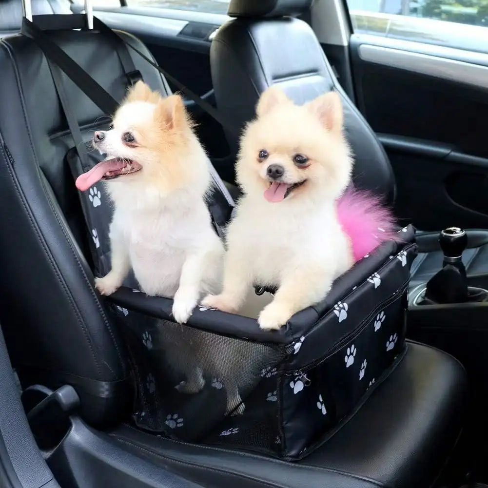 Foldable Dog Car Booster Seat Waterproof Oxford Breathable Travel Carrier for Small Medium Dogs