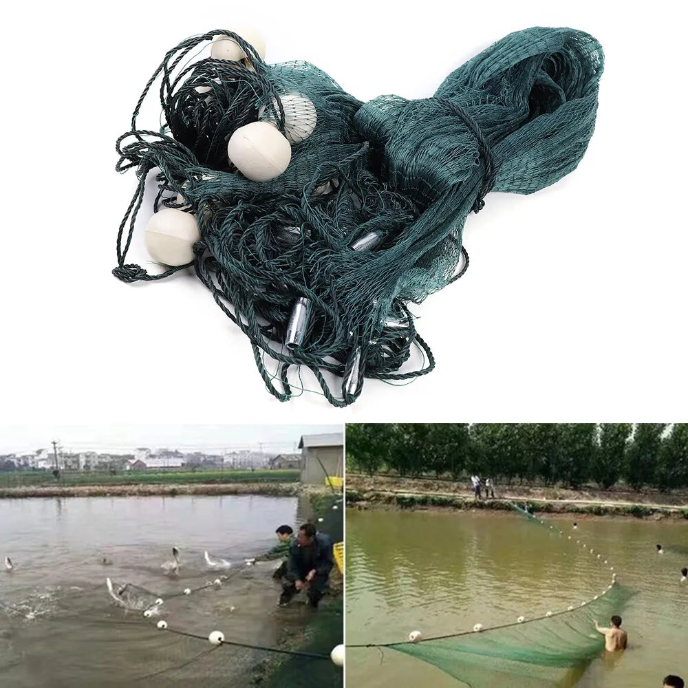 6.5x33Ft Large-Size Fishing Net 645.83Ft² Catching Area, 0.5In Encrypted Mesh Prevents Fish Escape, Improves Capturing Rate