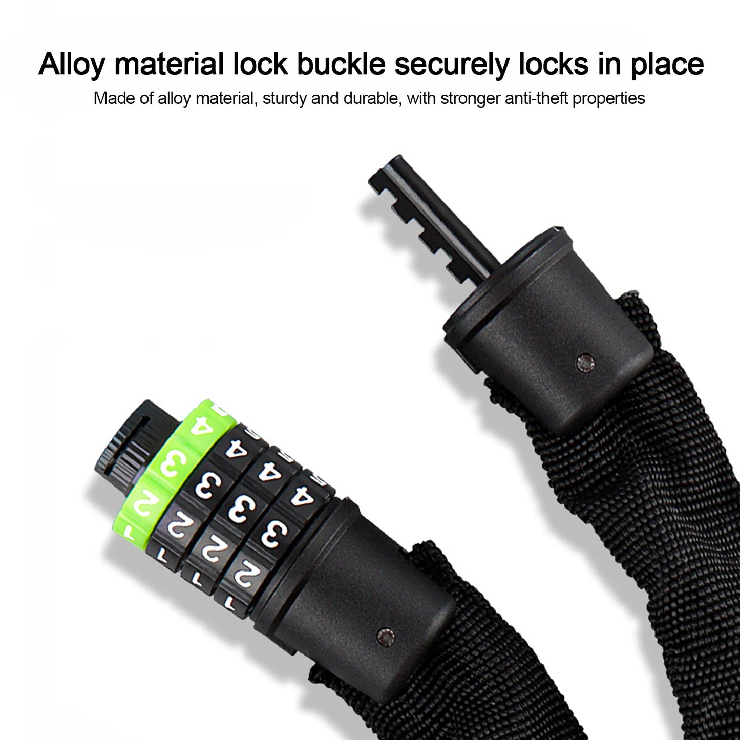 Heavy Duty Anti Cut Bicycle Lock with Password Braided Steel Cable Rustproof Waterproof Bike Chain Lock for Cycling Outdoor