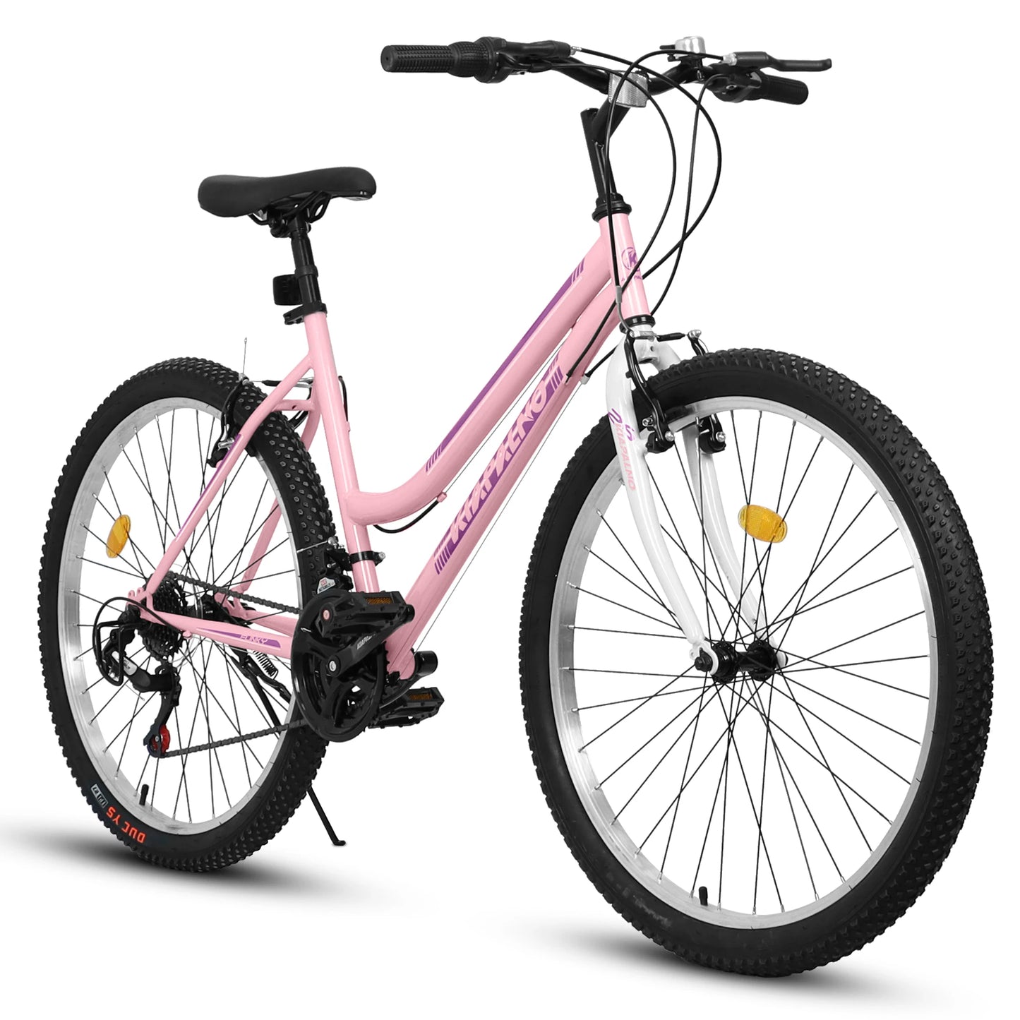 Ecarpat Womens Girls 24 26 Inch Mountain Bike, 21 Speed Outdoor Cycling Bike, Womens' Bicycles V-Brake High Carbon Steel Frame