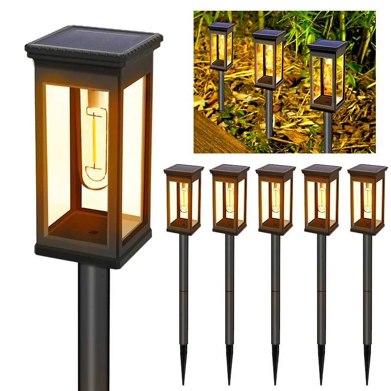 Waterproof LED Solar Lights for Garden Yard Driveway Automatic Pathway Lighting Outdoor Landscape Lighting Auto On/Off at Dusk