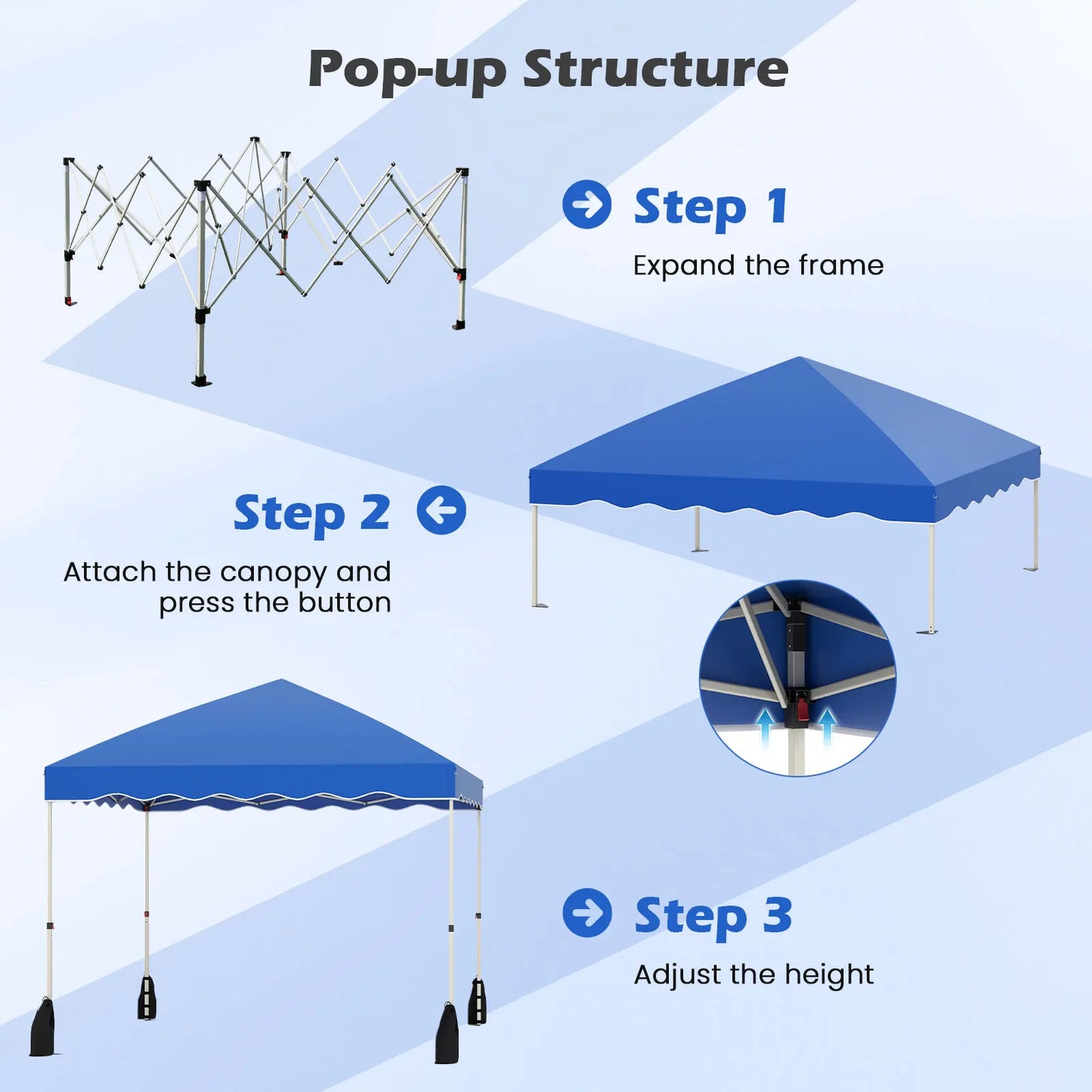 HOMASIS Pop Up Canopy Tent With Wheeled Bag Portable Shelter