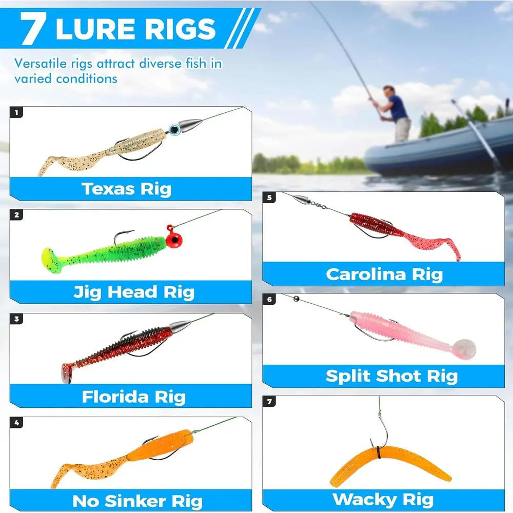 137-Piece Fishing Tackle Set with Lures, Hooks, Weights, and More - Ideal Bass Freshwater Fishing Gift for Men