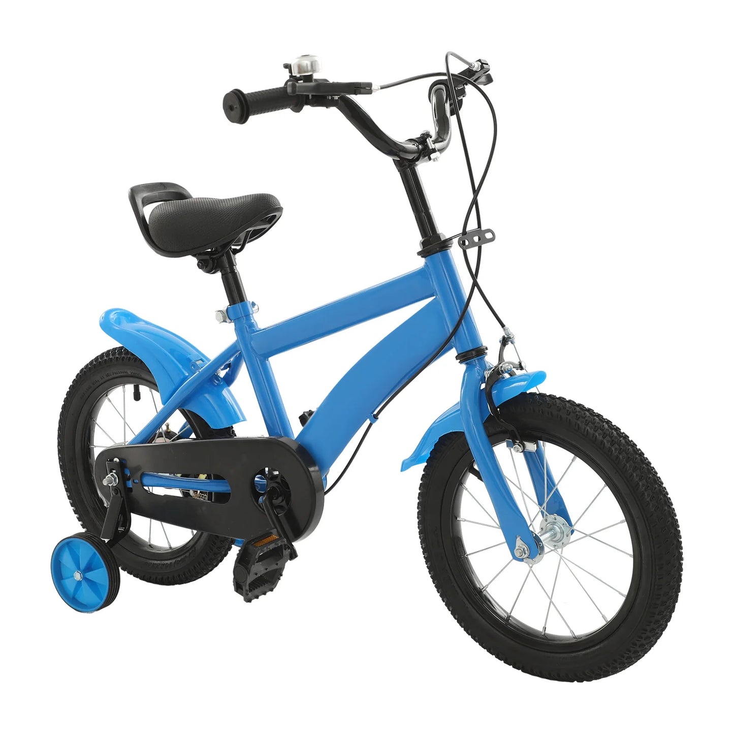 High-Safety Kids Bike 14" - Adjustable Height + Parent Handle + Mudguards (Learning Bicycle Boys/Girls) Yellow/Blue/Red/White