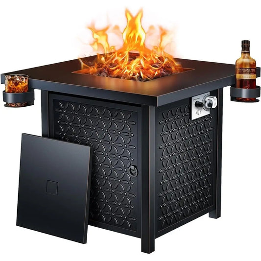 Propane Fire Pit Table 50,000 BTU Lava Rock Steel