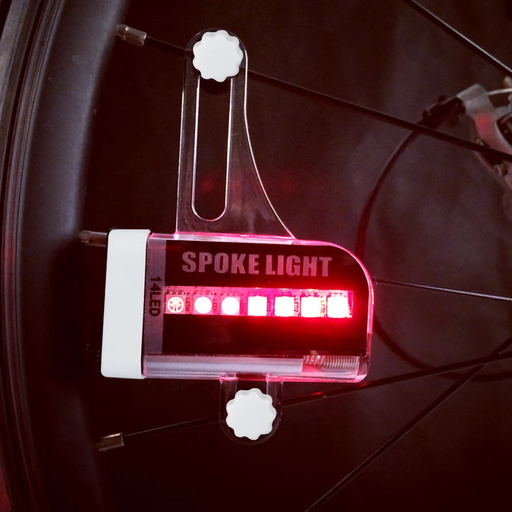 14 RGB LED Bicycle Wheel Signal Tire Spoke Light Mountain Road Bike Warning Lamp