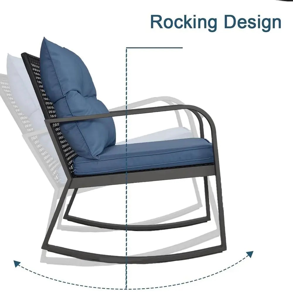Piece Rocking Bistro Patio Set, Outdoor Rocking Chair, Outdoor Bistro Sets Wicker Patio Furniture Rocking Chairs Sectional Couc
