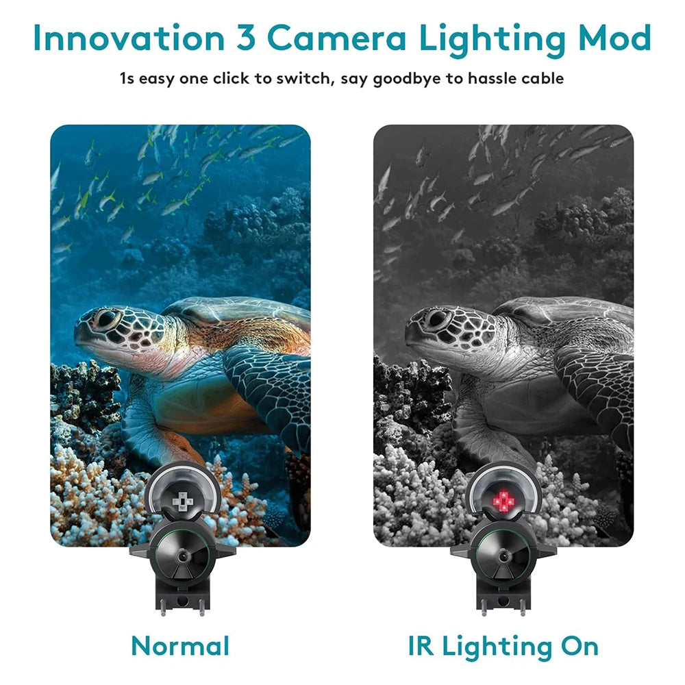 FourQ Underwater Fishing Camera,Fishing Camera Ice vexilar Fish find 4.3inch Hd LCD Display Underwater W/ 5000mah Li-Battery,65f