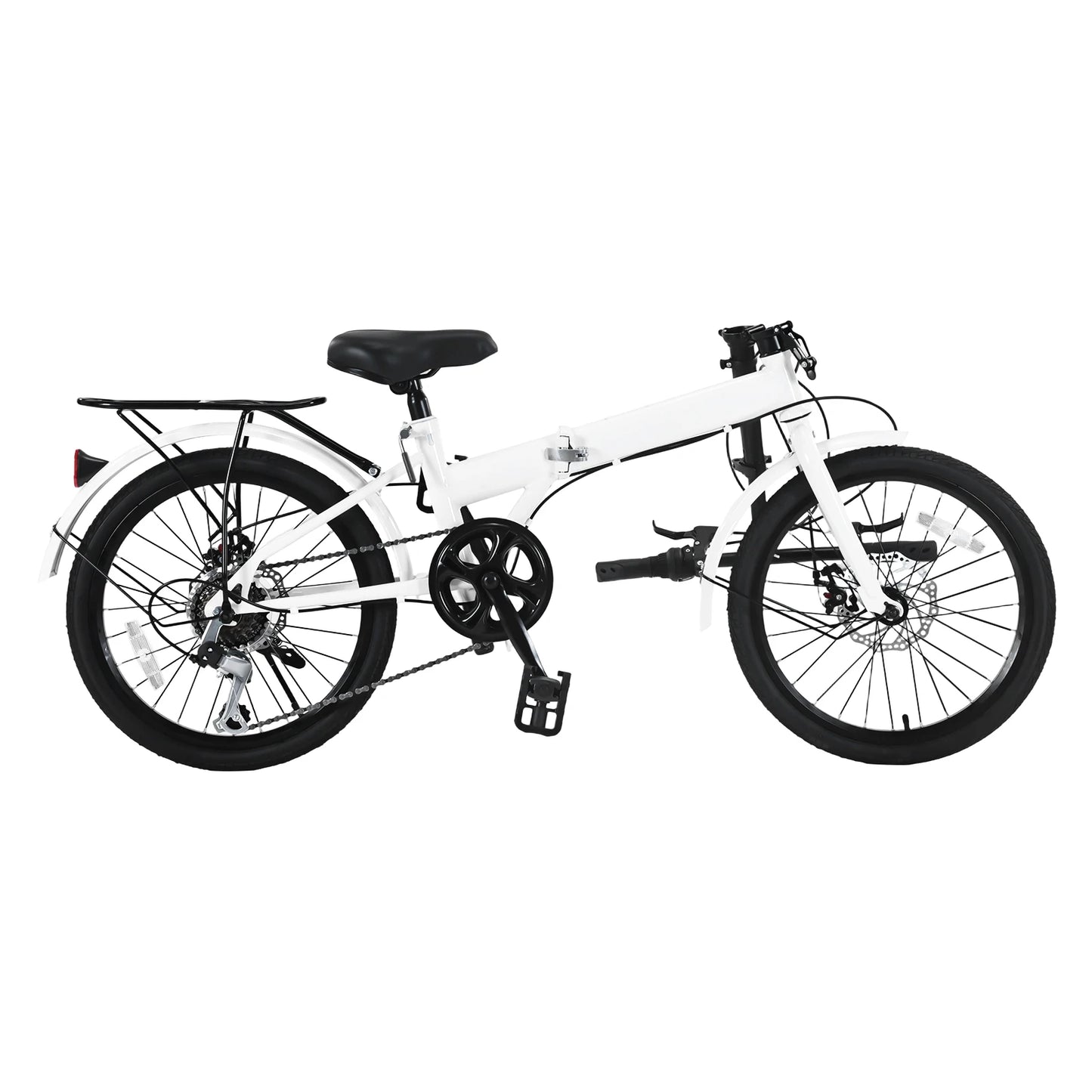 20’’ Foldable Bicycle Mountain Bike with 7 Speed Gears Wheels Easy Folding City Bicycle Adjustable Height for Exercising