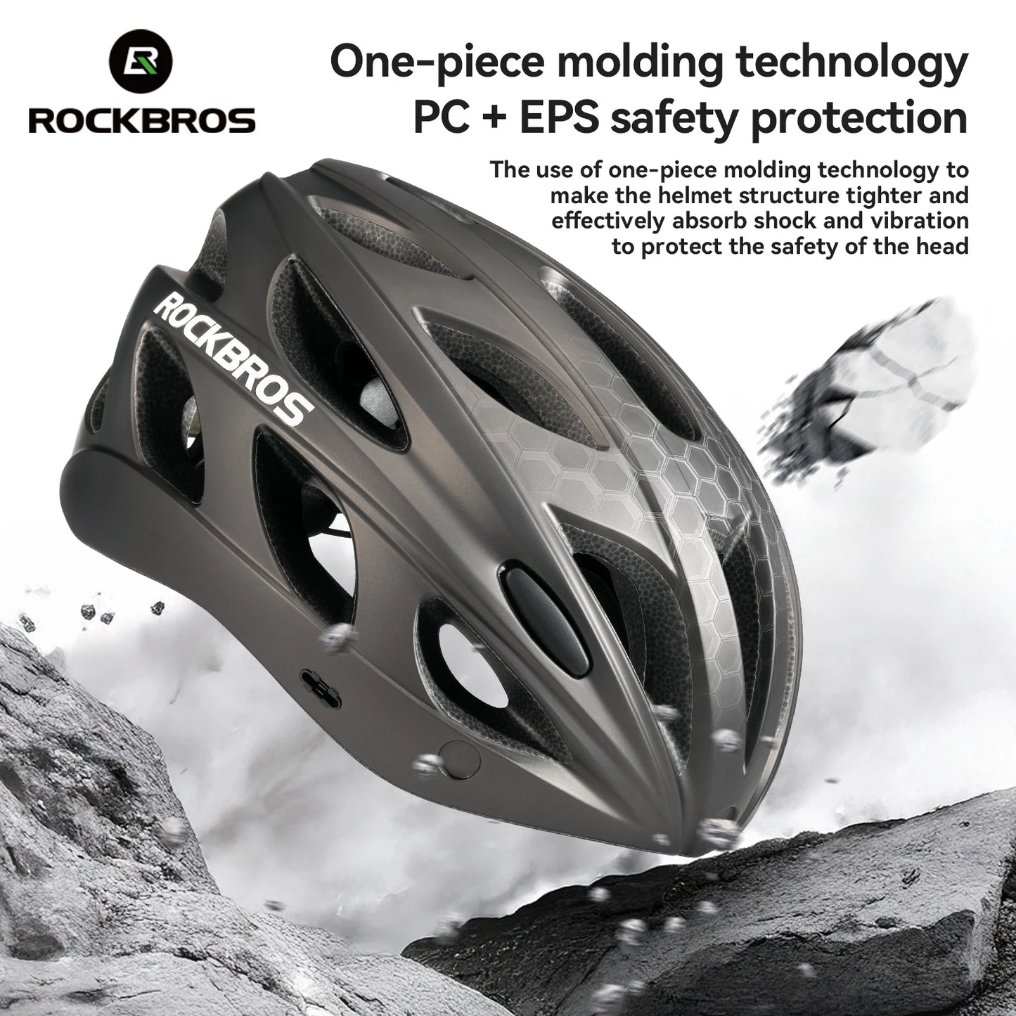 ROCKBROS Cycling Helmet High Strength Lightweight Breathable Helmet With Goggles Safety Head Protection Men MTB Road Bike Helmet