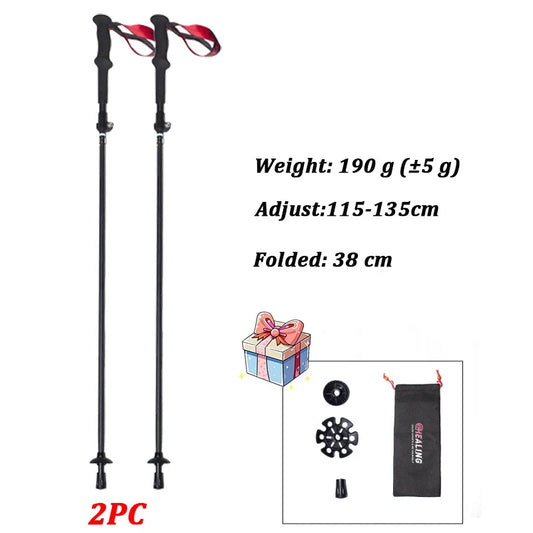 Super Light Telescopic Trekking Poles Portable Nordic Walking Sticks for Outdoor Camping Hiking Easy to Fold Alpenstock
