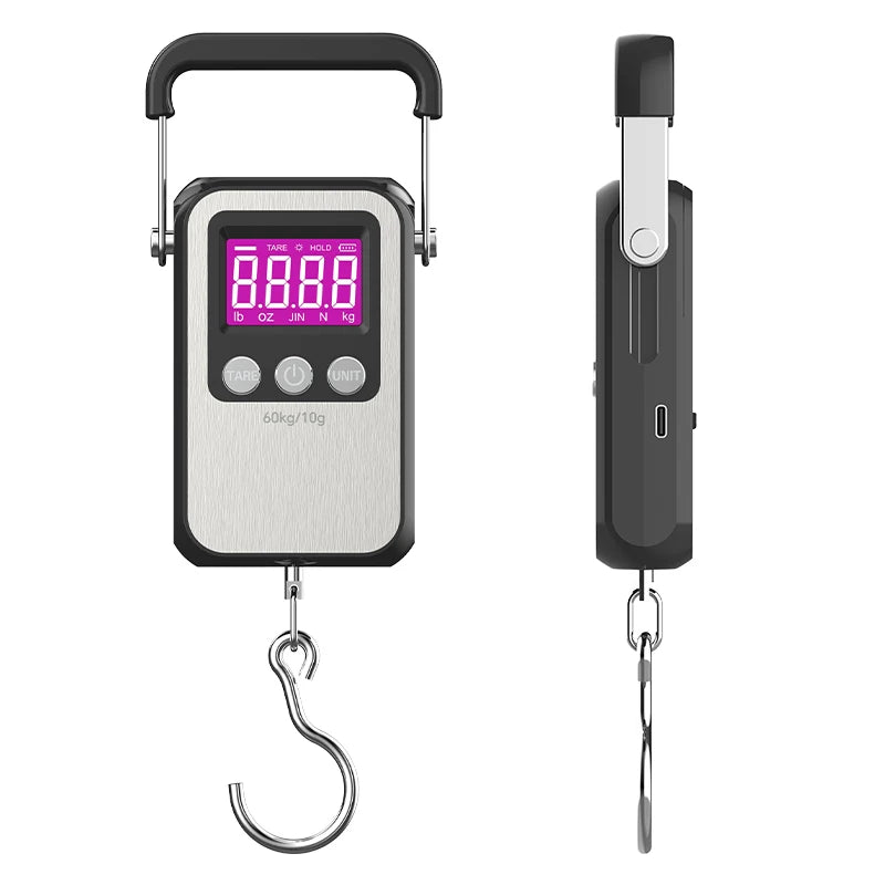 60Kg 10g LCD Digital Display Portable Hanging Scale Luggage Fishing Travelling Electronic Weighing Scale Kitchen Weighing Tools