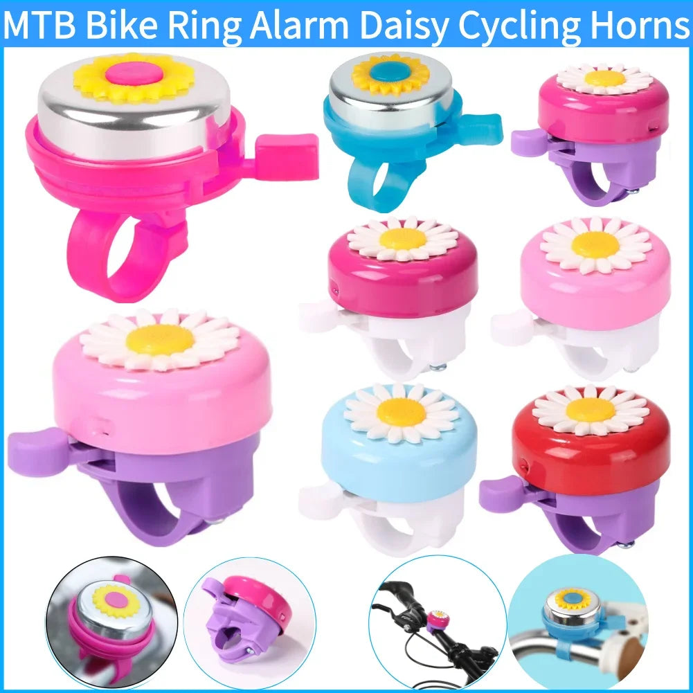 Kids Bicycle Bell Handlebars Boys Girls Cycling Ring Riding Alarm Horns Bike Daisy Flower Safety Warning Cycling Accessories