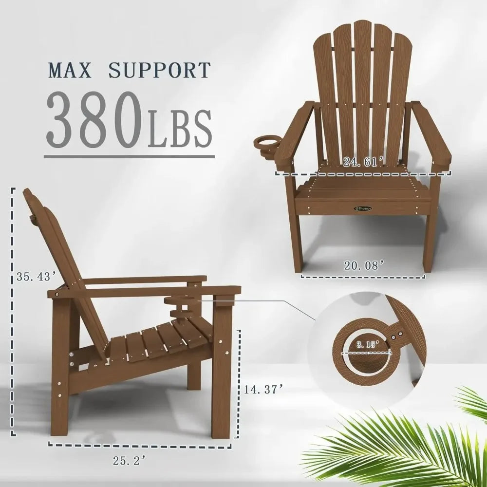 Stackable Adirondack Chair Set of 4, HDPE All-Weather Adirondack Chairs - Durable and Space Saving, Plastic Outdoor, Customized