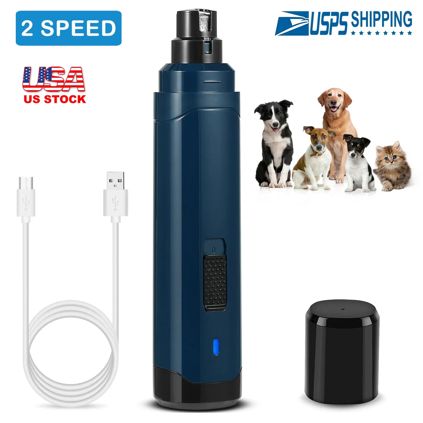 Upgrade Quiet Pet Nail Grinder Electric Dog Trimmer Painless Cat Paws Grooming Tool USB Rechargeable FAST US DELIVERY