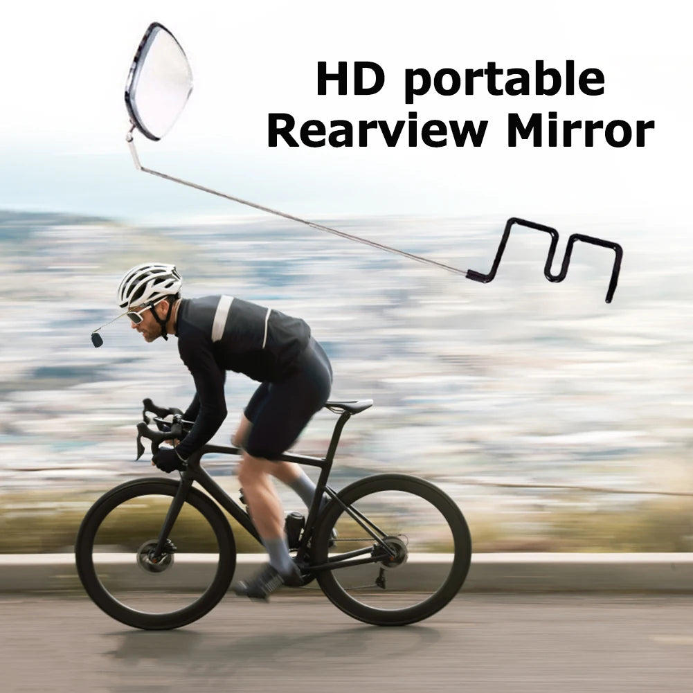 Bike Stainless Steel Bicycle Cycling Horse Riding Glass Mirror 360 Adjustment Rear View Mount Mirror Helmet Eyeglass Rear View