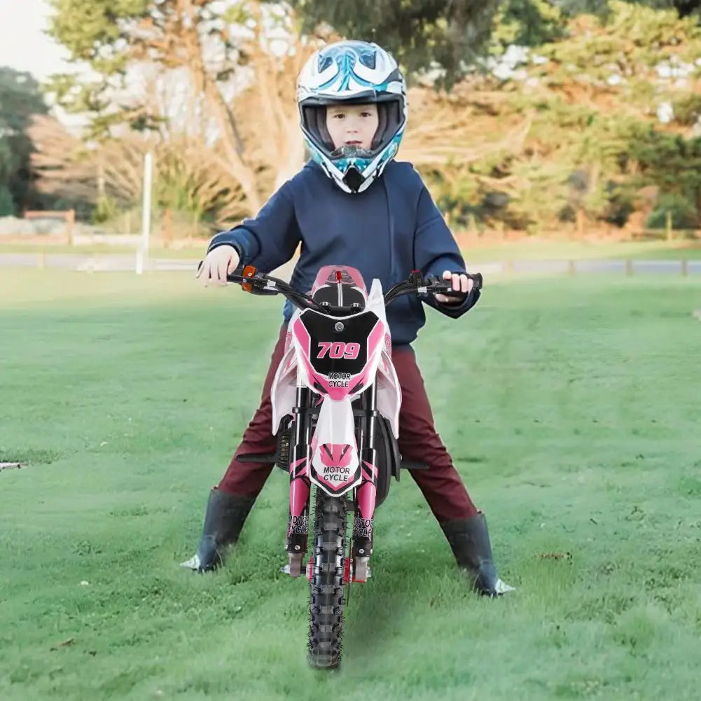 49cc 2-Stroke Kids Dirt Bike - Gas Powered Motocross Mini Motorcycle with Front and Rear Disc Brakes, Off-Road Pocket Motorbike